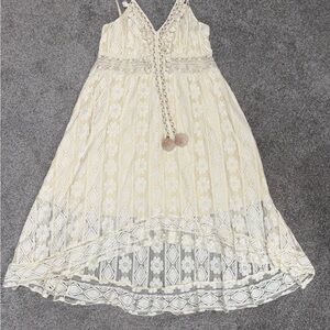 Cream lace dress - eclectic bohemian